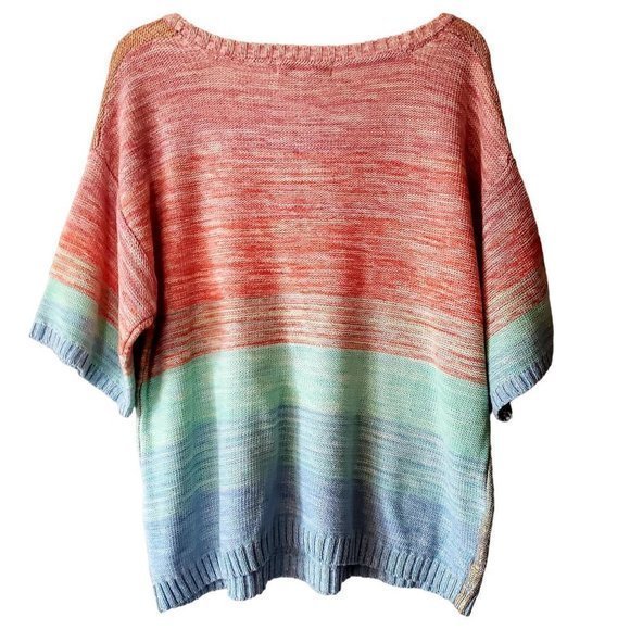 RXB Womens Mutlticolored Shimmer  Knit Cottagecore Oversized‎ Sweater Size XL - Picture 2 of 13